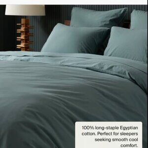 PARACHUTE Percale AGAVE KING Duvet Cover 6-Pcs Set